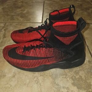 Nike Air Mercurial Flyknit Mens Red Black High Top Sneakers Good